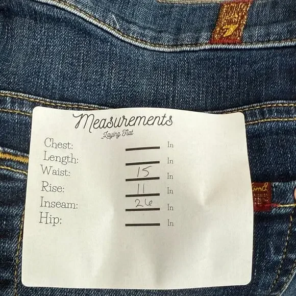 7 For All Mankind Straight Leg High Waist Josefina Cropped Jeans 29 Dark Blue - Picture 10 of 15